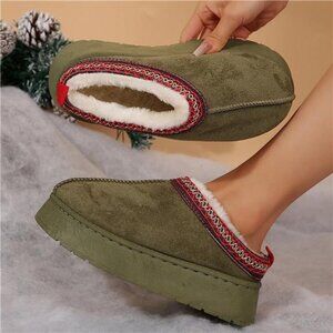 Women's Warm Soft Cotton Shoes Indoor Outdoor Rubber Sole Snow Boots